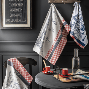 Authentic French Bistro feel in your kitchen with this jacquard tea towel. Available on French Bliss