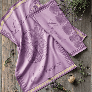For the love of Provence and lavender. A purple jacquard tea towel available on French Bliss