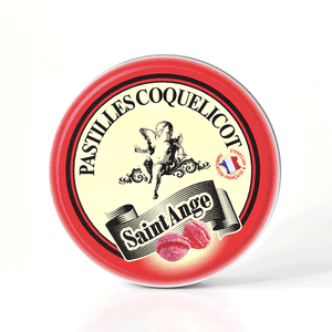 Poppy pastilles in tin can to keep in your bag. Get your sweet treat from French Bliss at hand, whenever you need it.
